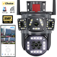 Caméra de surveillance extérieure PTZ IP WiFi 4K 8MP, dispositif de sécurité sans fil, avec 3 écrans, détection de mouvement 1